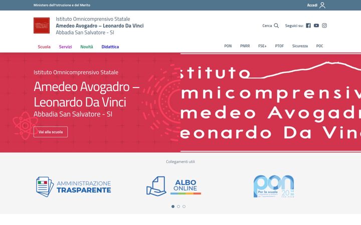 Skjámynd af avogadro-vinci.edu.it