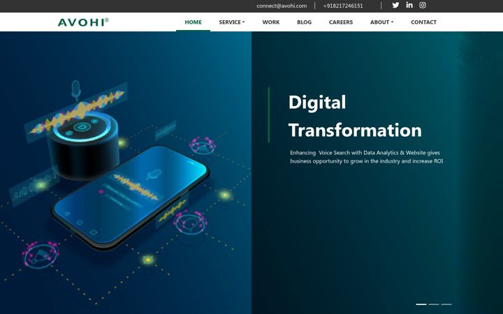 Screenshot of avohi.com