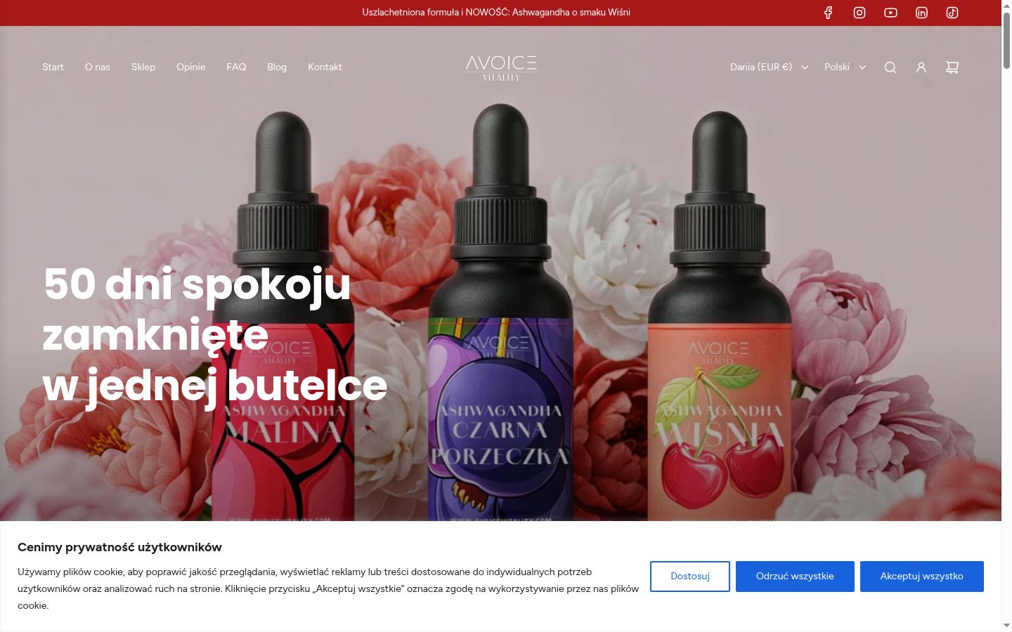Screenshot del banner di consenso mostrato prima di qualsiasi interazione