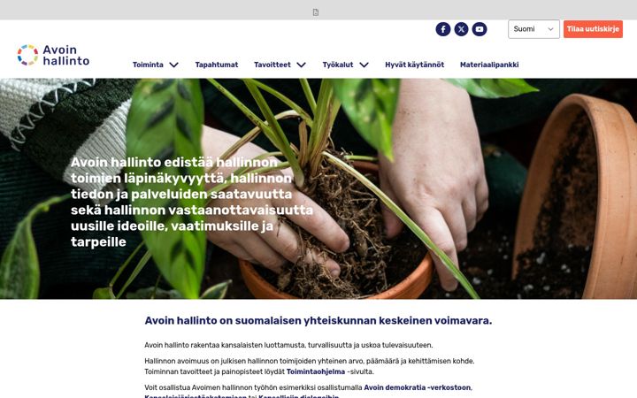 Screenshot of avoinhallinto.fi
