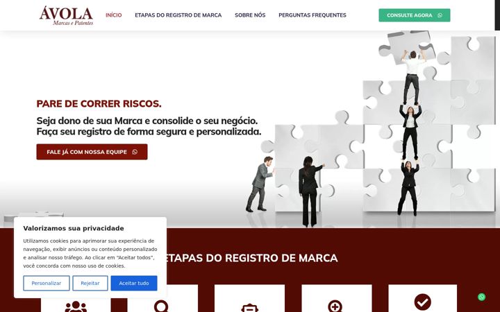 Screenshot of avolamarcas.com.br