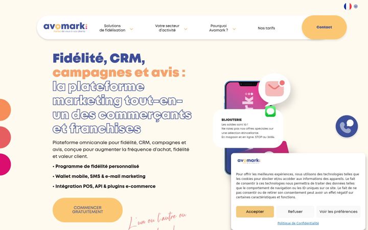 Kuvakaappaus sivustosta avomark.fr