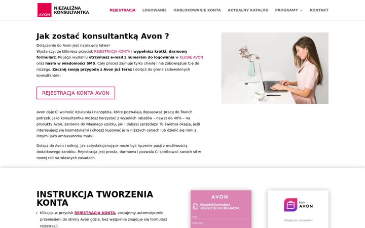 Screenshot ta' avon-zarejestruj.pl