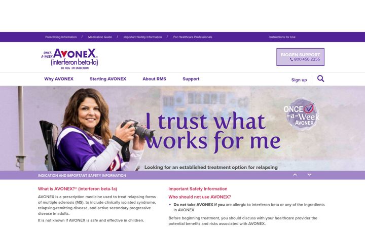 Screenshot of avonex.com