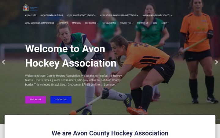 Екранна снимка на avonhockey.co.uk