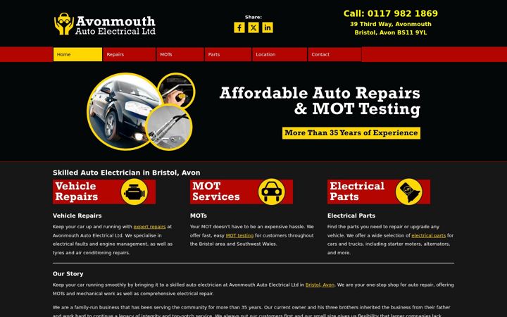 Ekrano kopija avonmouthautoelectrical.co.uk