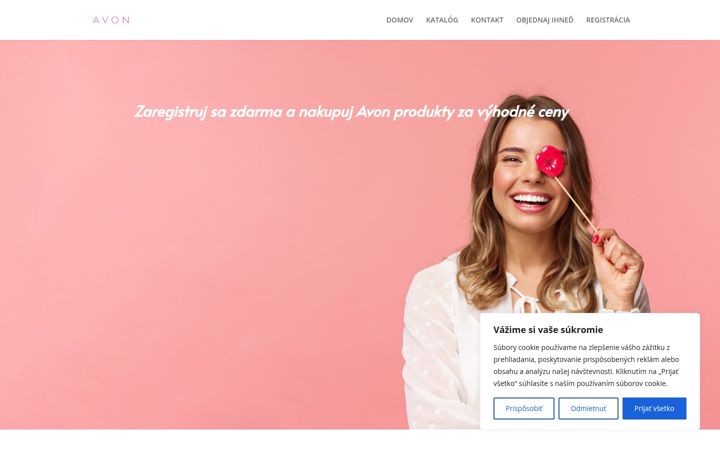 Screenshot di avonregistracie.sk