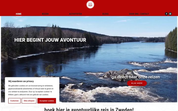 Screenshot of avontuurinzweden.nl