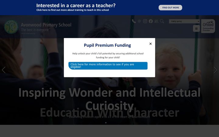 Screenshot of avonwoodprimaryschool.org.uk