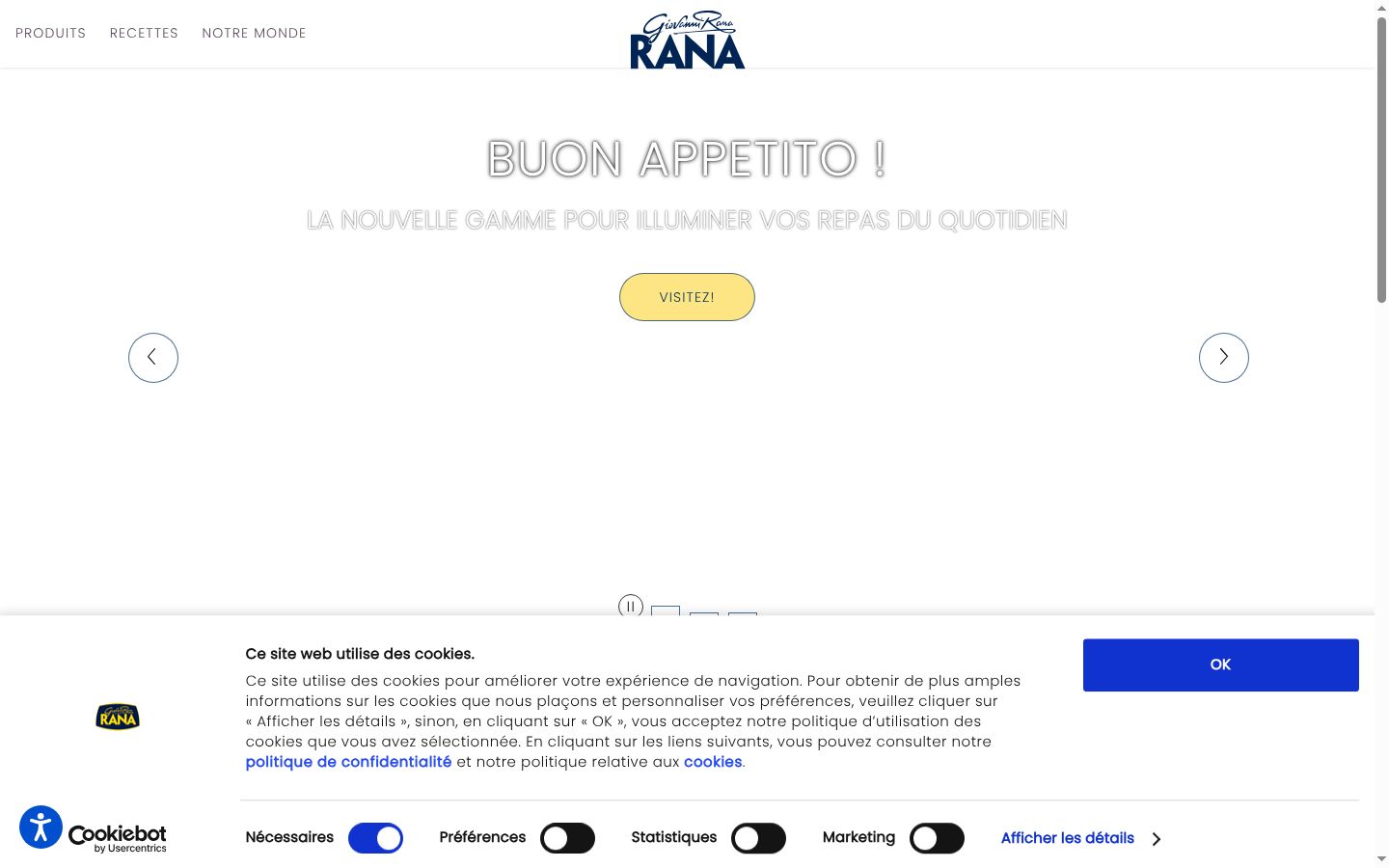 Screenshot of the consent banner shown before any interaction