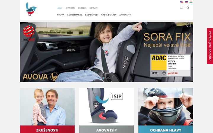 Screenshot of avovababy.cz
