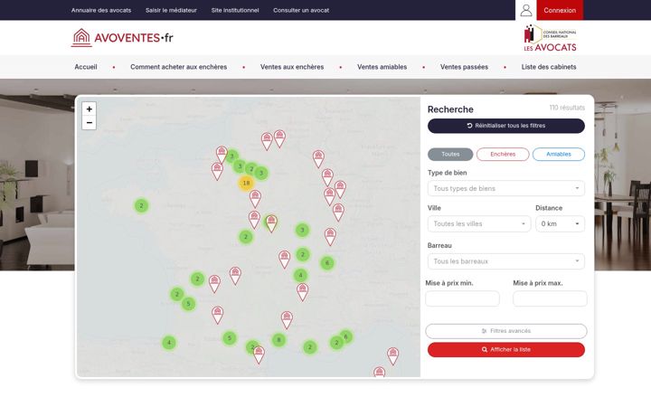 Screenshot of avoventes.fr