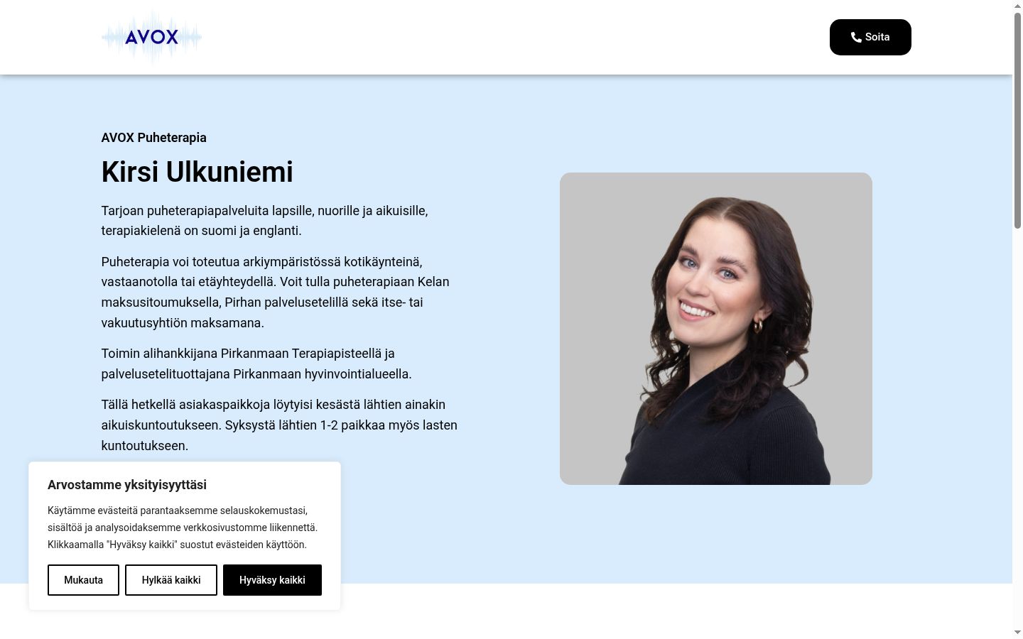 Skærmbillede af samtykkebanneret, som det blev vist før nogen interaktion