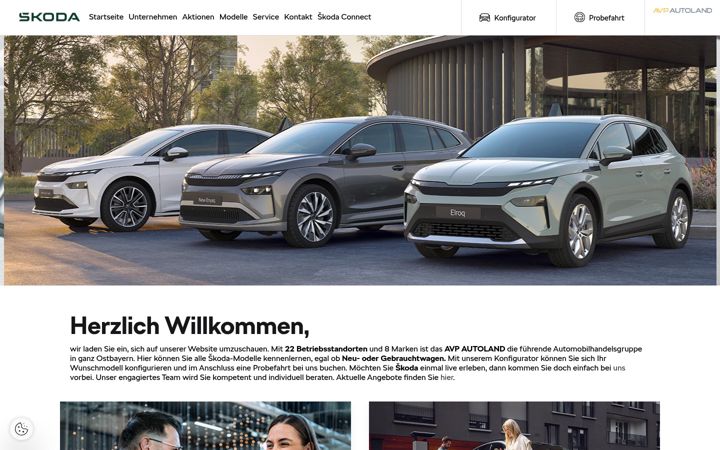 Screenshot of avp-zwiesel.skoda-auto.de