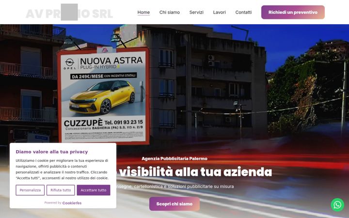 Skjámynd af avpromo.it