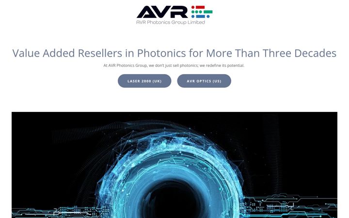 Screenshot of avr-photonics.co.uk