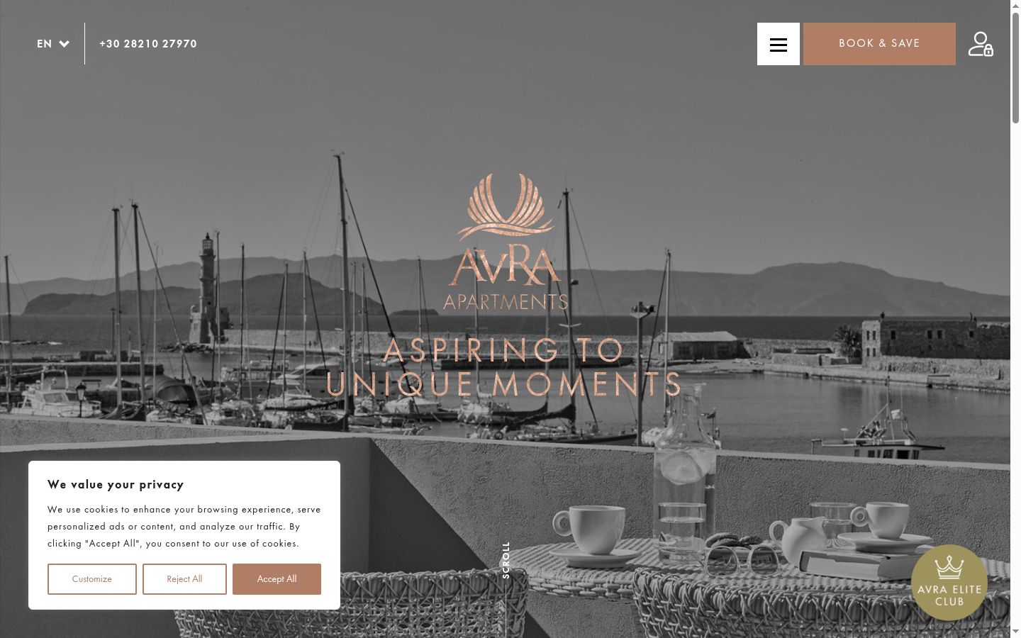Screenshot of the consent banner shown before any interaction