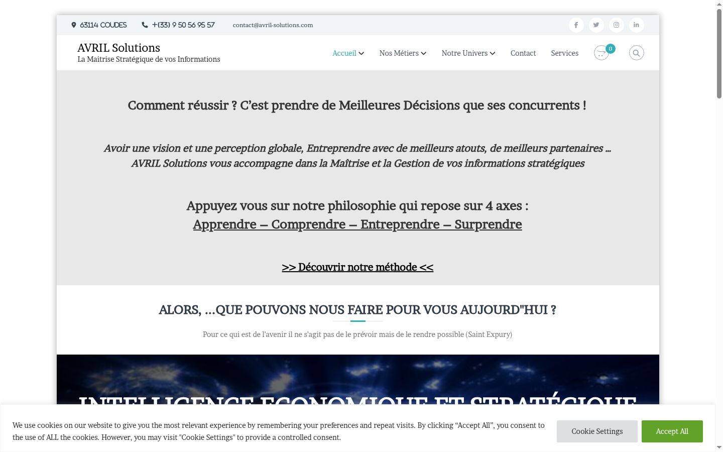 Captura de pantalla del banner de consentimiento mostrado antes de cualquier interacción