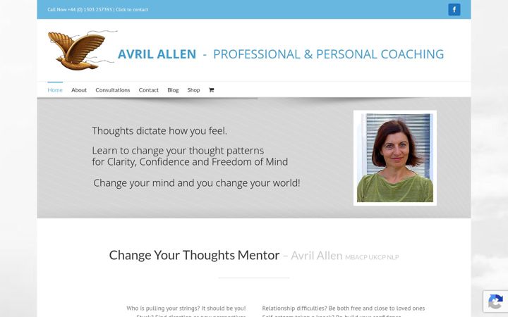 Screenshot of avrilallen.co.uk