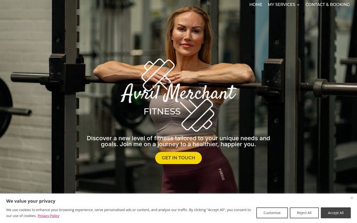 Screenshot of avrilmerchantfitness.co.uk