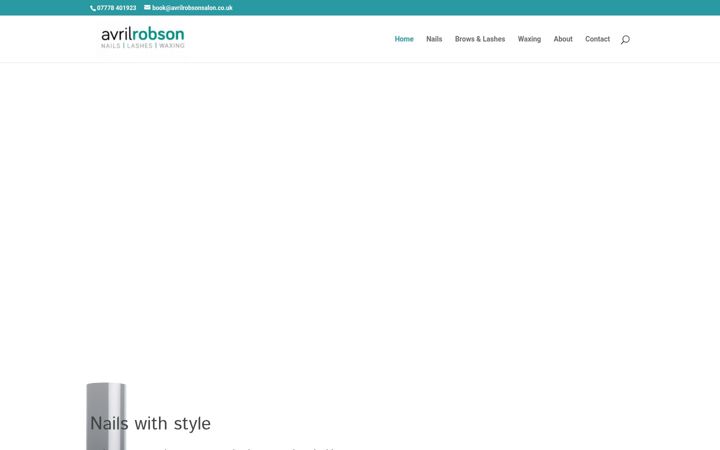 Screenshot of avrilrobsonsalon.co.uk