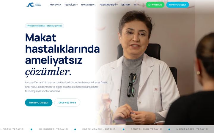 Screenshot of avrupacerrahi.com.tr