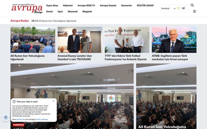 Screenshot of avruparadyo.com