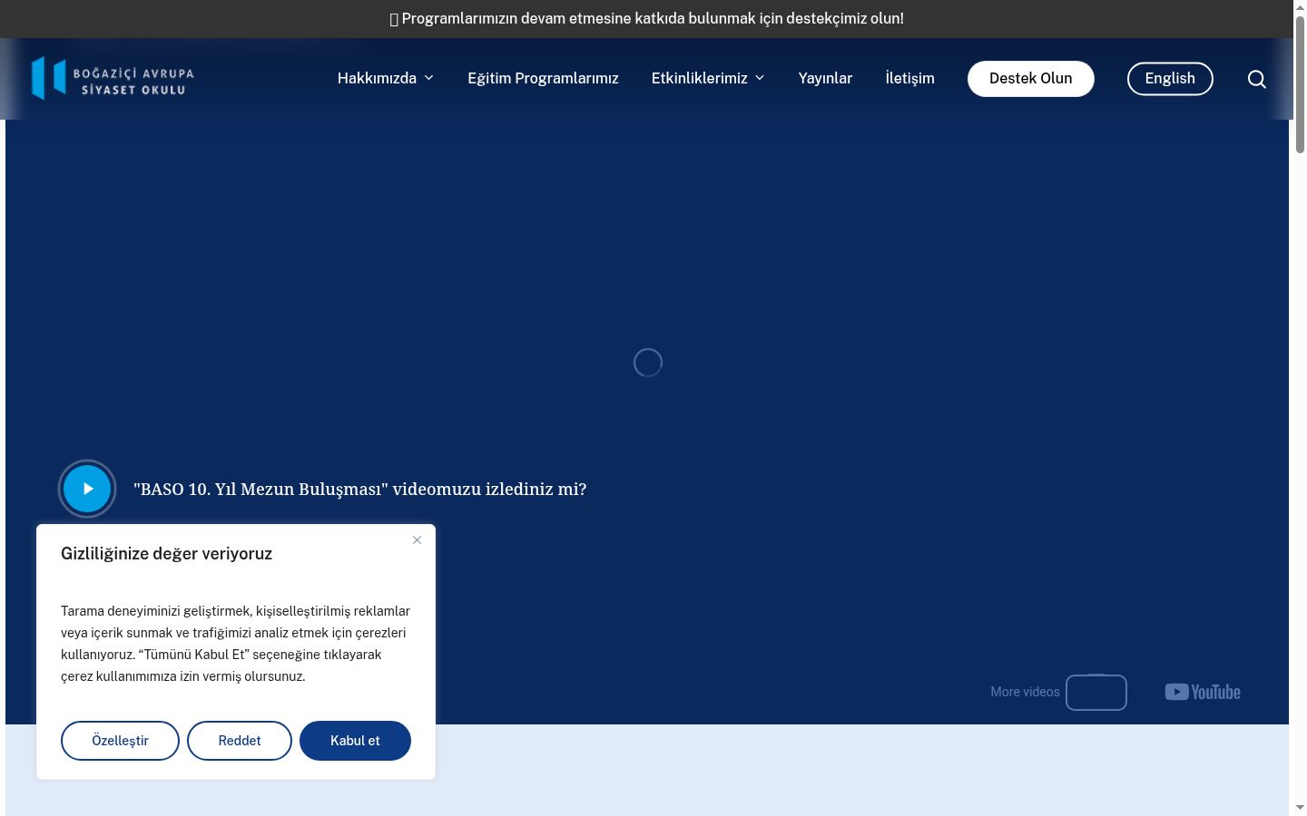 Screenshot tal-banner tal-kunsens muri qabel kwalunkwe interazzjoni