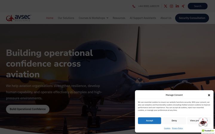 Screenshot of avsec-resilience.com