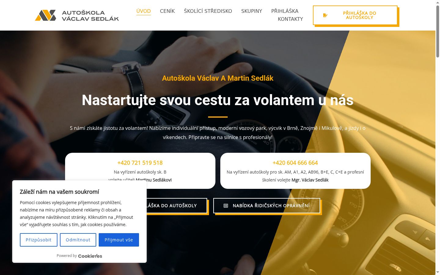 Snímek obrazovky baneru souhlasu zobrazeného před jakoukoli interakcí