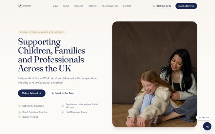 Screenshot of avsocialwork.co.uk