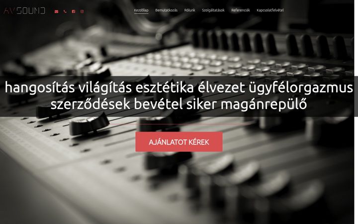 Captură de ecran a avsound.hu
