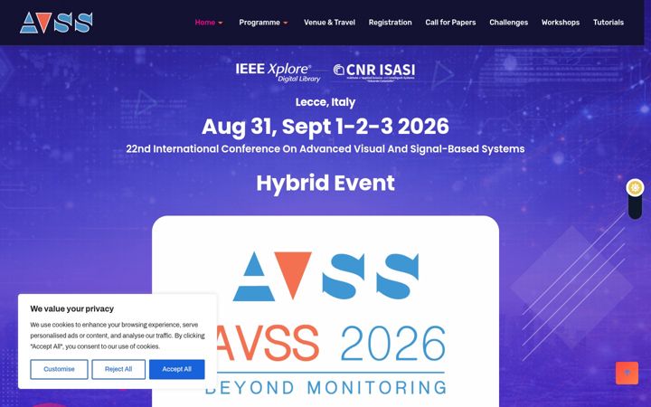 Captură de ecran a avss2026.org