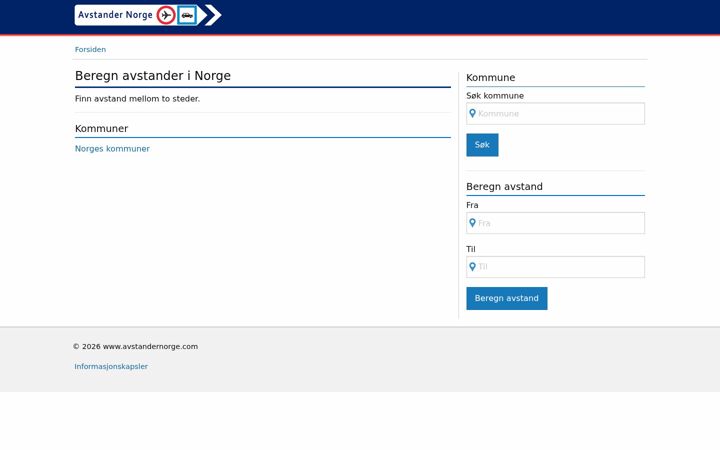 Screenshot of avstandernorge.com