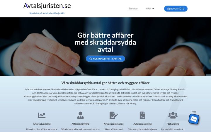 Екранна снимка на avtalsjuristen.se