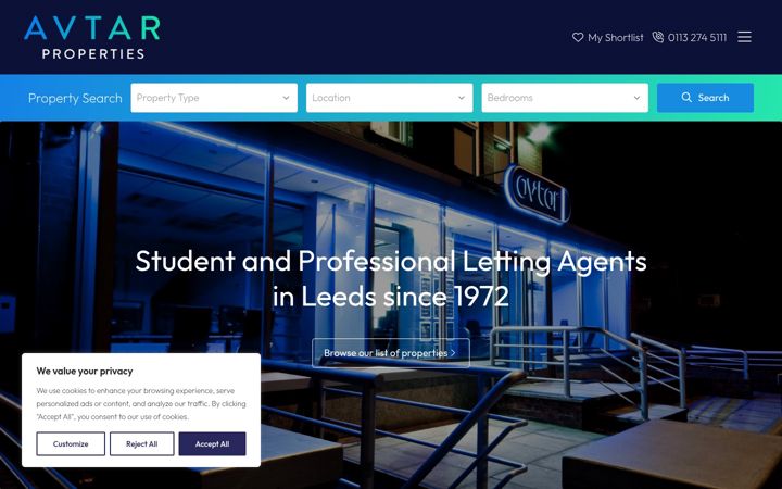 Screenshot of avtar.co.uk