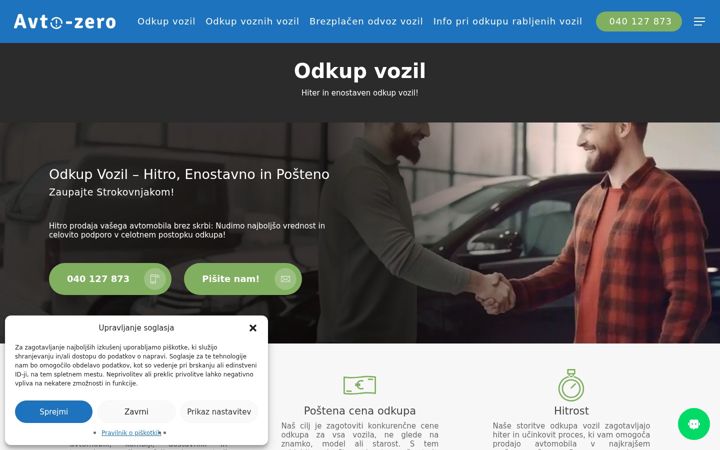 Snímek obrazovky avto-zero.si