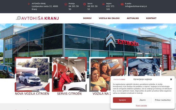 Screenshot ta' avtohisa-kranj.si