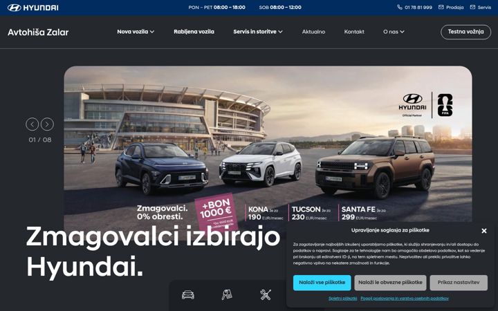 Screenshot ta' avtohisazalar.si