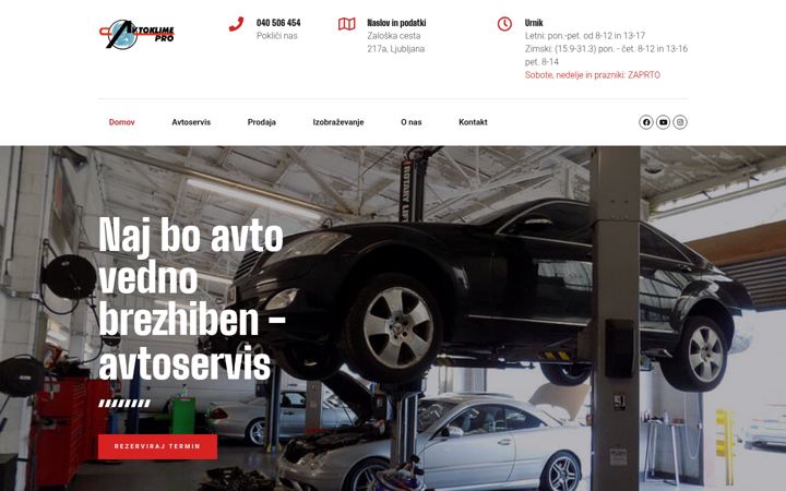 Screenshot von avtoklime-pro.si
