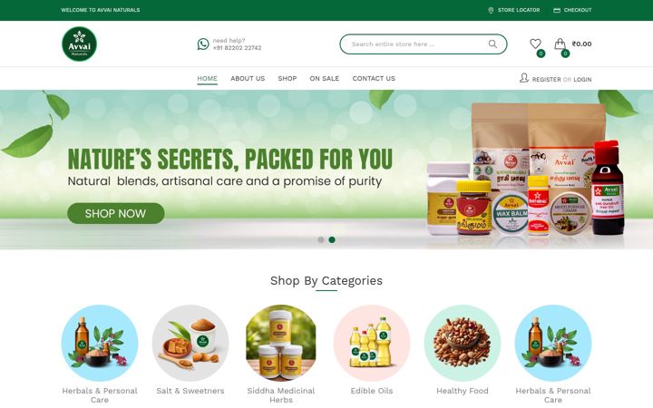 Screenshot of avvainaturals.com