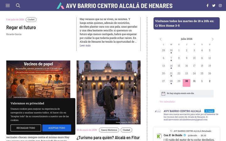 Captură de ecran a avvcentrodealcala.org