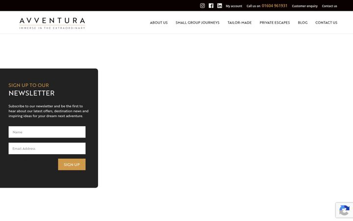 Screenshot of avventuratravels.com
