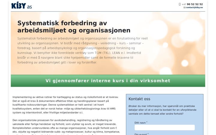 Screenshot of avviksbehandling.no