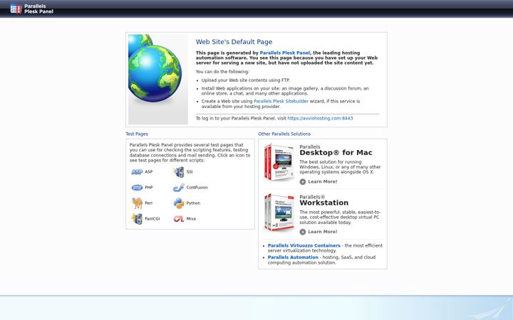 Screenshot of avviohosting.com