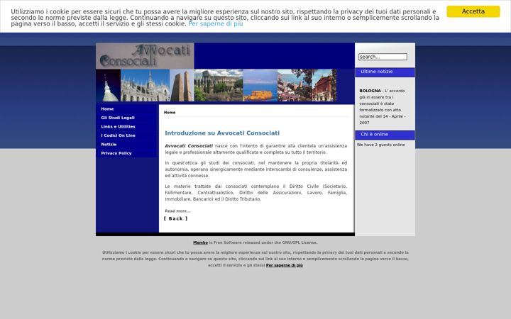 Captură de ecran a avvocaticonsociati.it