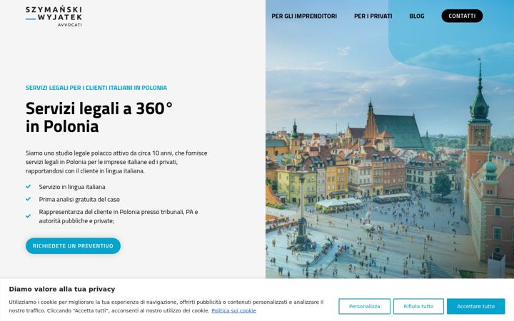 Snímek obrazovky avvocatipolonia.it