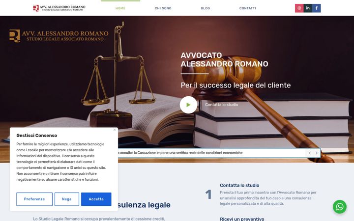 Ekraanipilt saidist avvocatoalessandroromano.it