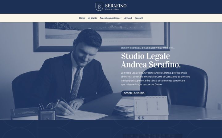 Captură de ecran a avvocatoandreaserafino.com
