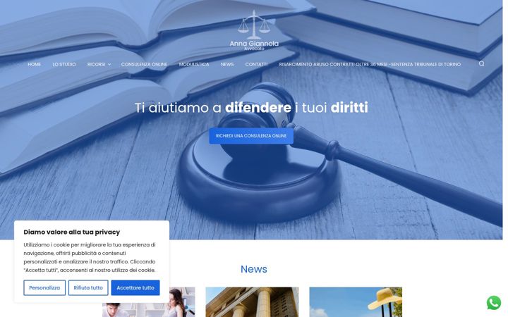 Ekraanipilt saidist avvocatoannagiannola.it